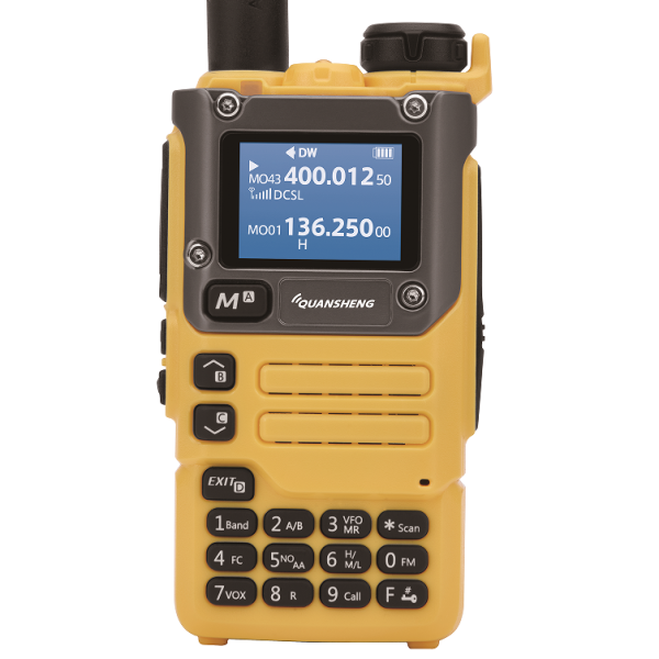Yellow Quansheng UV K6 Walkie Talkie  Army Green Version AM FM UHF VHF Multi Bands Ham Radios