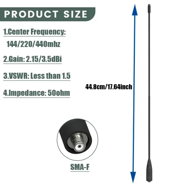 Nagoya NA-320A Handheld Radio Antenna SMA-Female Original Tri Band Antenna 144/220/440MHz Long Distance Enhance Signal For Baofeng UV-26/UV-5RH Pro GPS/UV-25M/UV-32... - Image 4