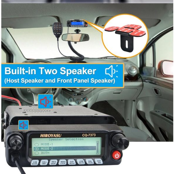 HIROYASU CQ-7373 Detachable Front Panel 108-615MHz Eight Bands Rx VU Dual Band Tx 50W 100Ch Air Band Amateur Mobile Transceiver - Image 5