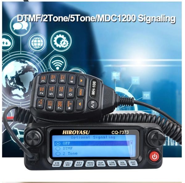 HIROYASU CQ-7373 Detachable Front Panel 108-615MHz Eight Bands Rx VU Dual Band Tx 50W 100Ch Air Band Amateur Mobile Transceiver - Image 6