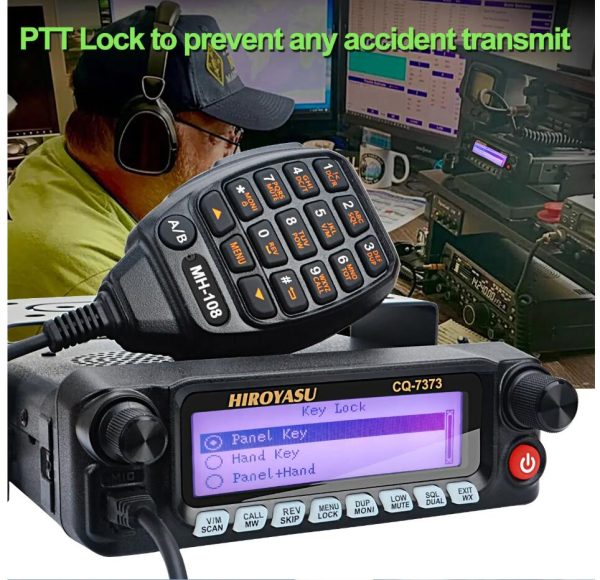 HIROYASU CQ-7373 Detachable Front Panel 108-615MHz Eight Bands Rx VU Dual Band Tx 50W 100Ch Air Band Amateur Mobile Transceiver - Image 2