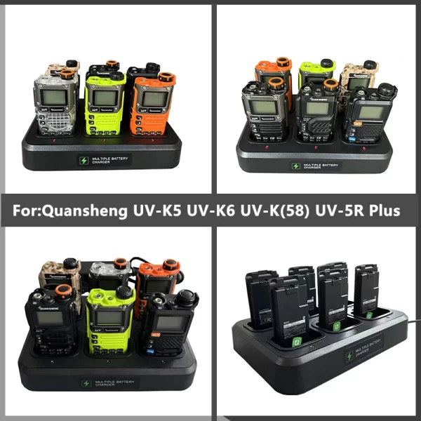 Single/Double Row Six-Way Charger Quansheng UV-K6 UV-K5 Battery Multi Rapid Charger Desktop For UV-5RPlus UV-K(58)