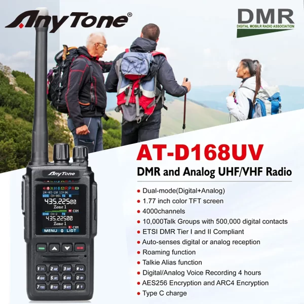 Anytone AT-D168UV AES256 Encryption DMR Digital Portable Radio - Image 5