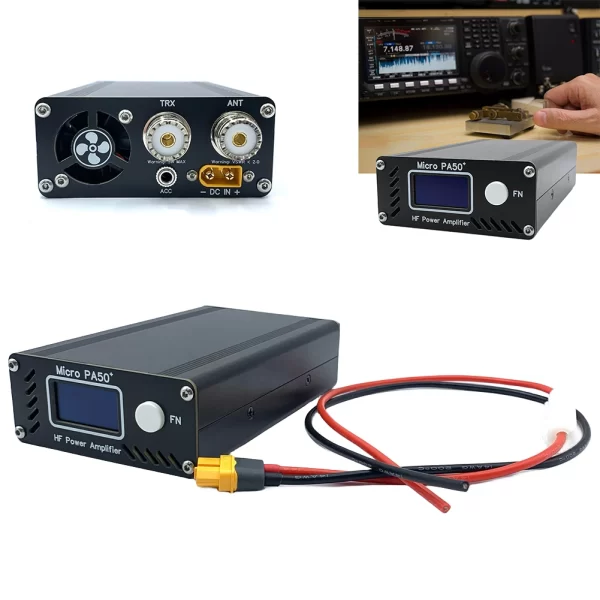 New Micro PA50+ (PA50 Plus) 50W 3.5MHz-28.5MHz 1.3inch OLED Screen Intelligent Shortwave HF Power Amplifier SWR Meter LPF Filter - Image 4