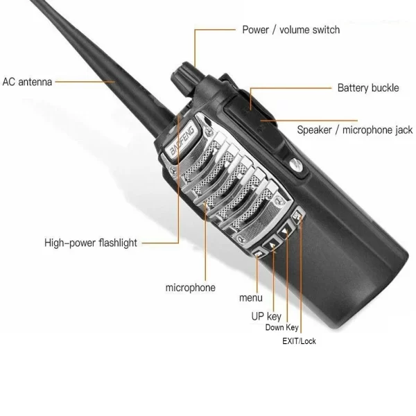 Baofeng UV-8D Walkie Talkie UHF UV8D 5Watt 16Channels Portable FM Transceiver - Image 3