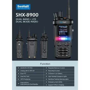 SHX-8900 Senhaix 8900 4G LTE Dual Band Dual Mode POC Walkie Talkie