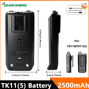 Original Batteries Replacement Quansheng TK11(5) Spare Battery Back Clip
