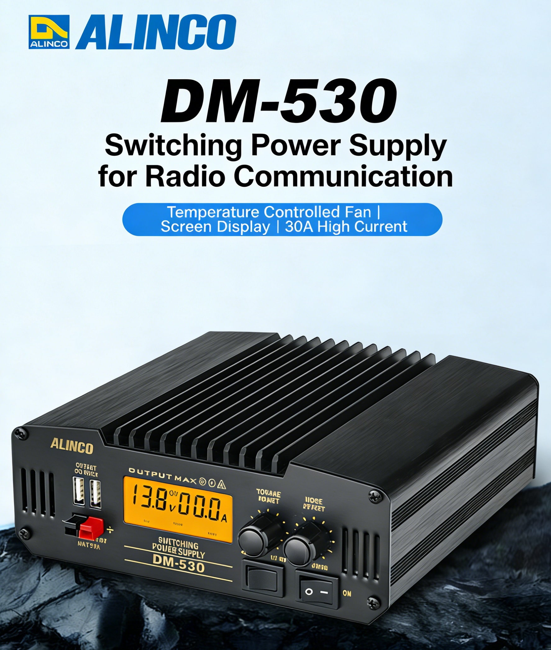 ALINCO DM-530 30A Regulated DC Power Supply for Amateur Radio & Communication