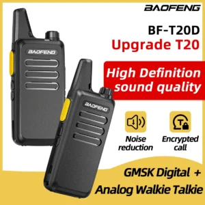 Baofeng BF-T20D Digital Walkie Talkie with Noise Reduction, Encrypted Call & USB Charger – Portable Two-Way Radio for Travel