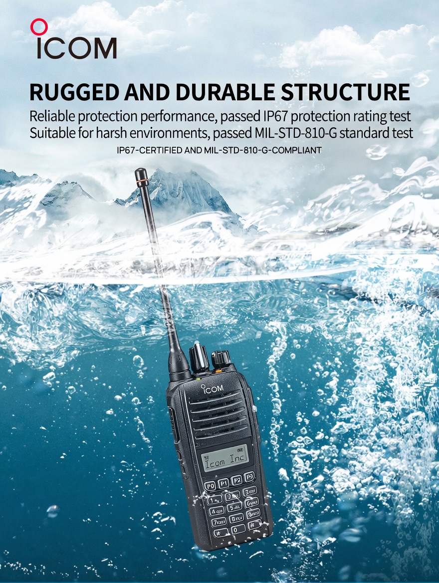 ICOM IC-F2000T UHF Portable Radio | IP67 Waterproof & Compact - Image 2