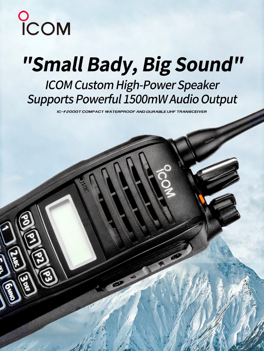 ICOM IC-F2000T UHF Portable Radio | IP67 Waterproof & Compact - Image 3
