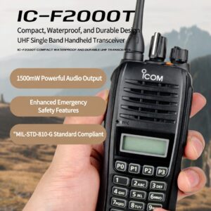 ICOM IC-F2000T UHF Portable Radio | IP67 Waterproof & Compact