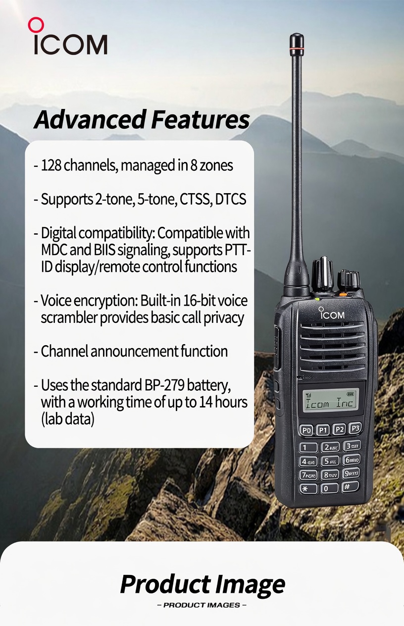 ICOM IC-F2000T UHF Portable Radio | IP67 Waterproof & Compact - Image 6
