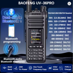 BAOFENG UV-36 PRO Dual Mode Walkie Talkie 10W High Power Bluetooth Programming Two Way Radio FM Receiver Handheld Transceiver