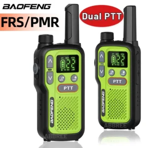 2-Pack Baofeng BF-T18 Ultra-Compact Walkie Talkies, Dual Push-to-Talk Long Distance Intercom with Type-C Cable