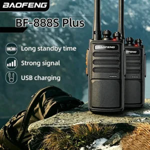 BAOFENG BF-888S Plus PMR446 License-Free Portable Radio (Pair) - 16 Channels UHF Handheld Transceiver with Rechargeable Battery